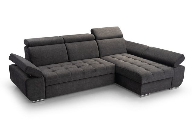 Beautysofa Ecksofa BIANCA, mit Schlaffunktion, Verstellbare Kopfstützen, li günstig online kaufen