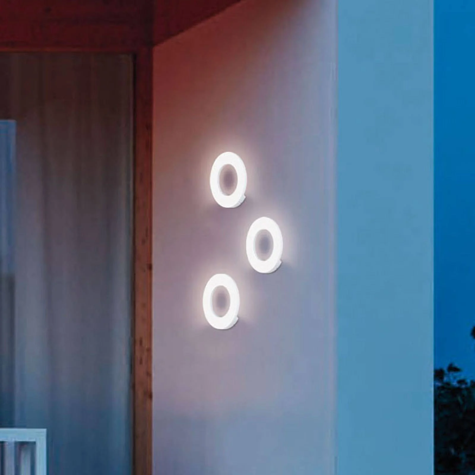 LED-Außenwandleuchte Santorini, weiß, rund günstig online kaufen