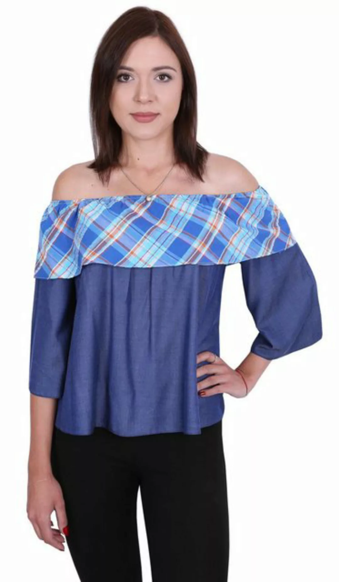 Sarcia.eu Blusentop John Zack Blaue spanische Bluse XL günstig online kaufen