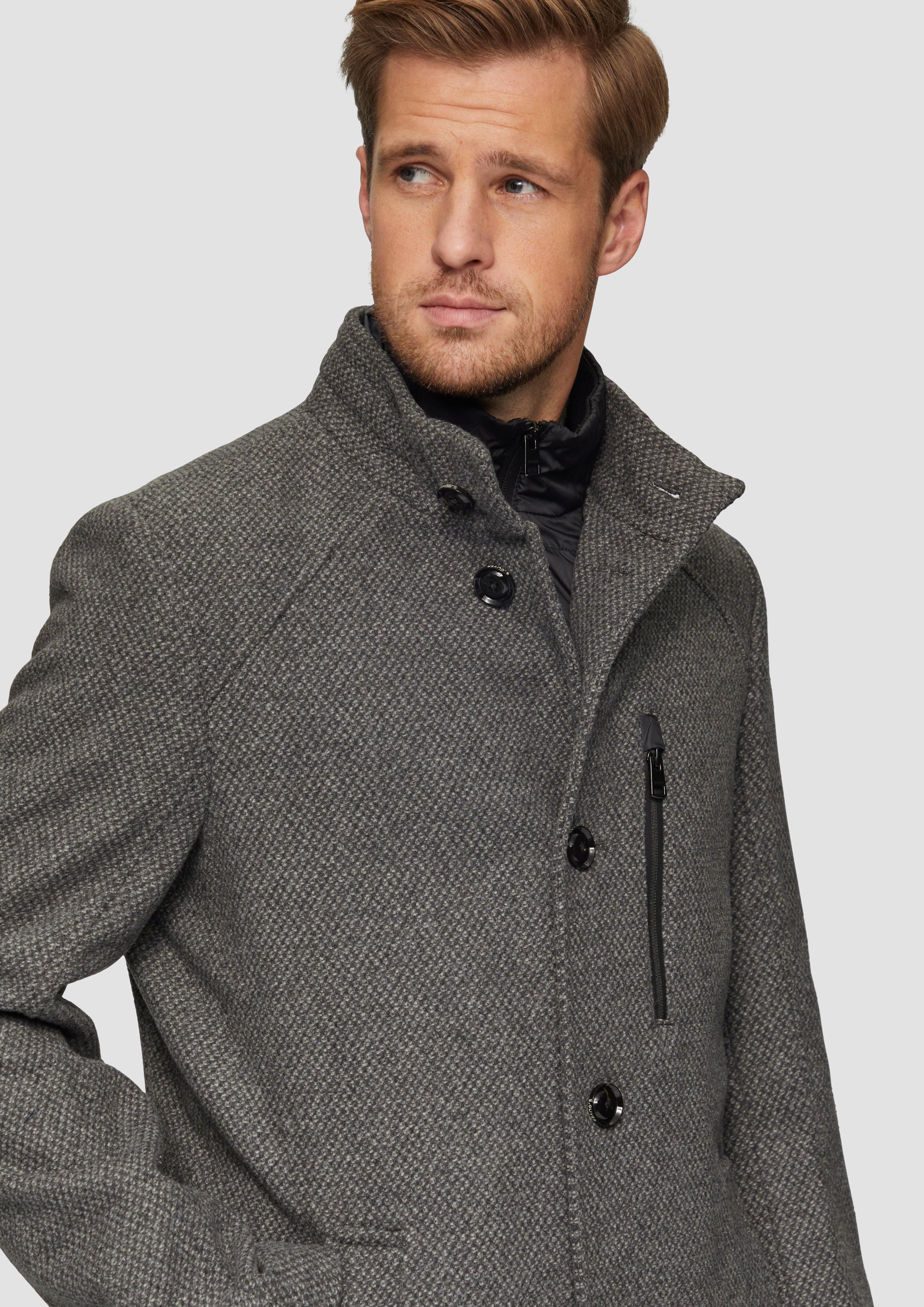 s.Oliver BLACK LABEL Langmantel Wattierter Wollmix-Mantel günstig online kaufen