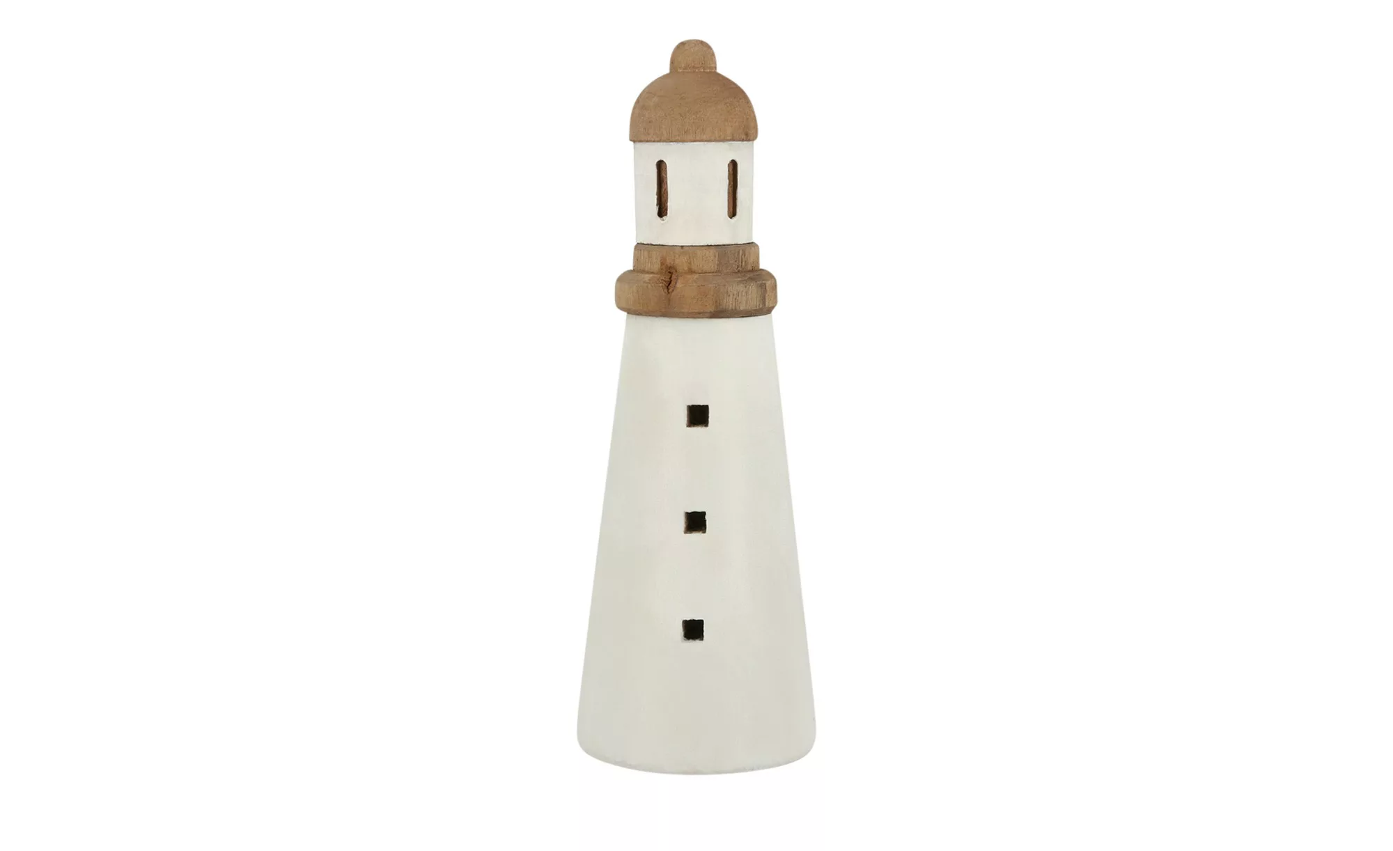 Deko Leuchtturm - weiß - Holz - 25 cm - Dekoration > Dekoartikel - Möbel Kr günstig online kaufen