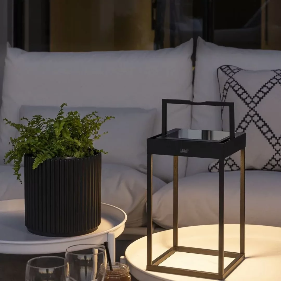 LED-Solarlaterne Portofino, Wand / Tisch, schwarz günstig online kaufen