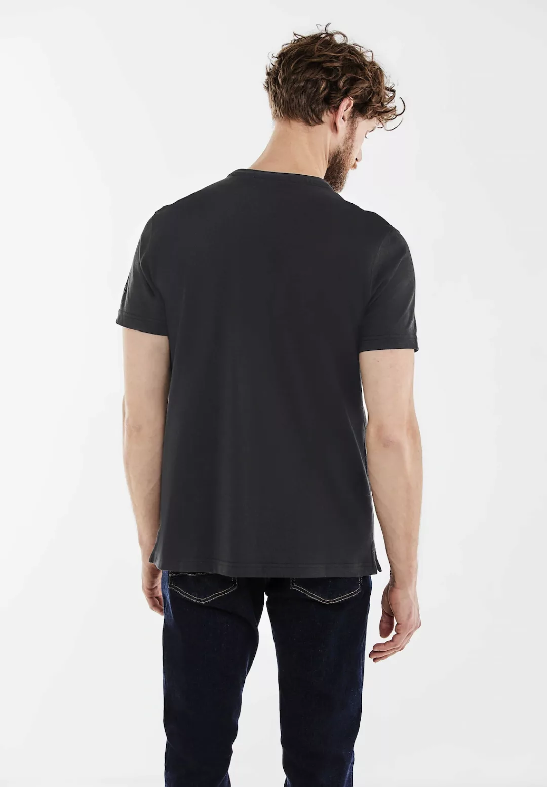 STREET ONE MEN T-Shirt, in Unifarbe günstig online kaufen