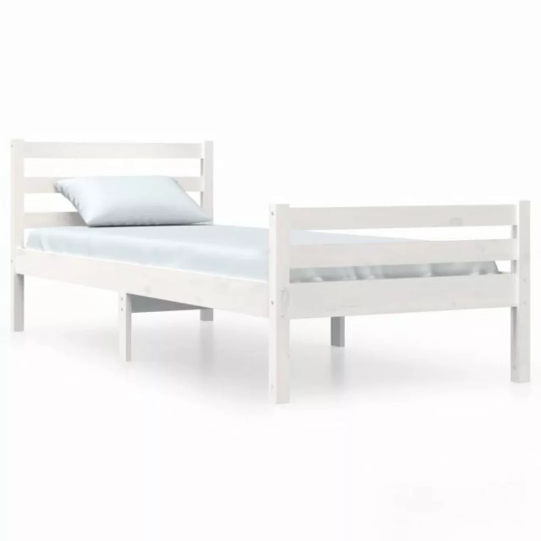 furnicato Bett Massivholzbett Weiß 100x200 cm günstig online kaufen