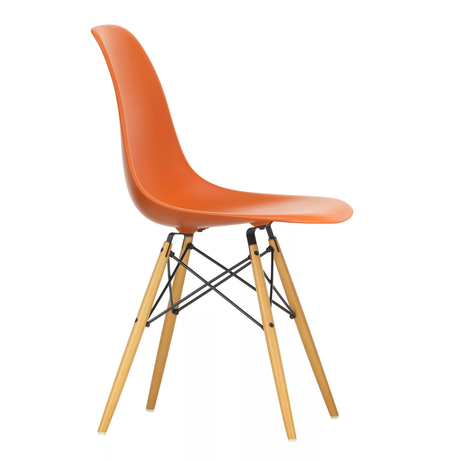 Vitra - Eames Plastic Side Chair DSW Ahorn gelblich - rostiges orange/Sitzs günstig online kaufen