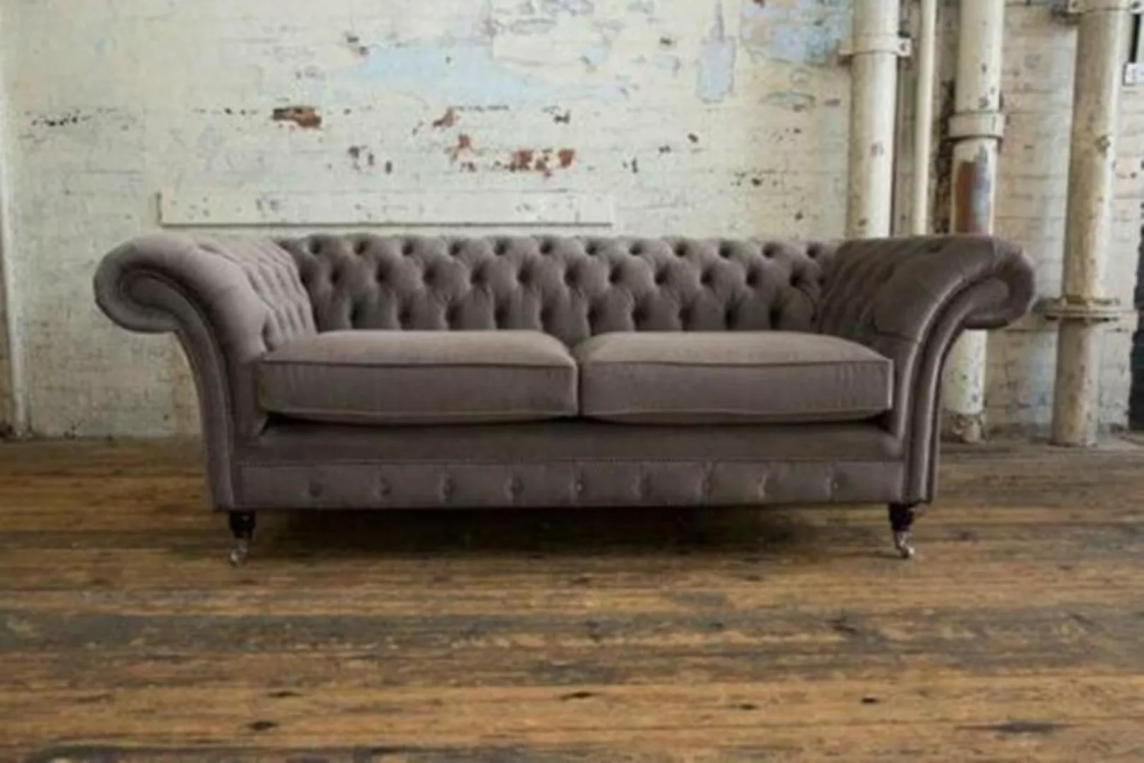 JVmoebel Chesterfield-Sofa, Chesterfield Couch Samt Textil Stoff Designer S günstig online kaufen