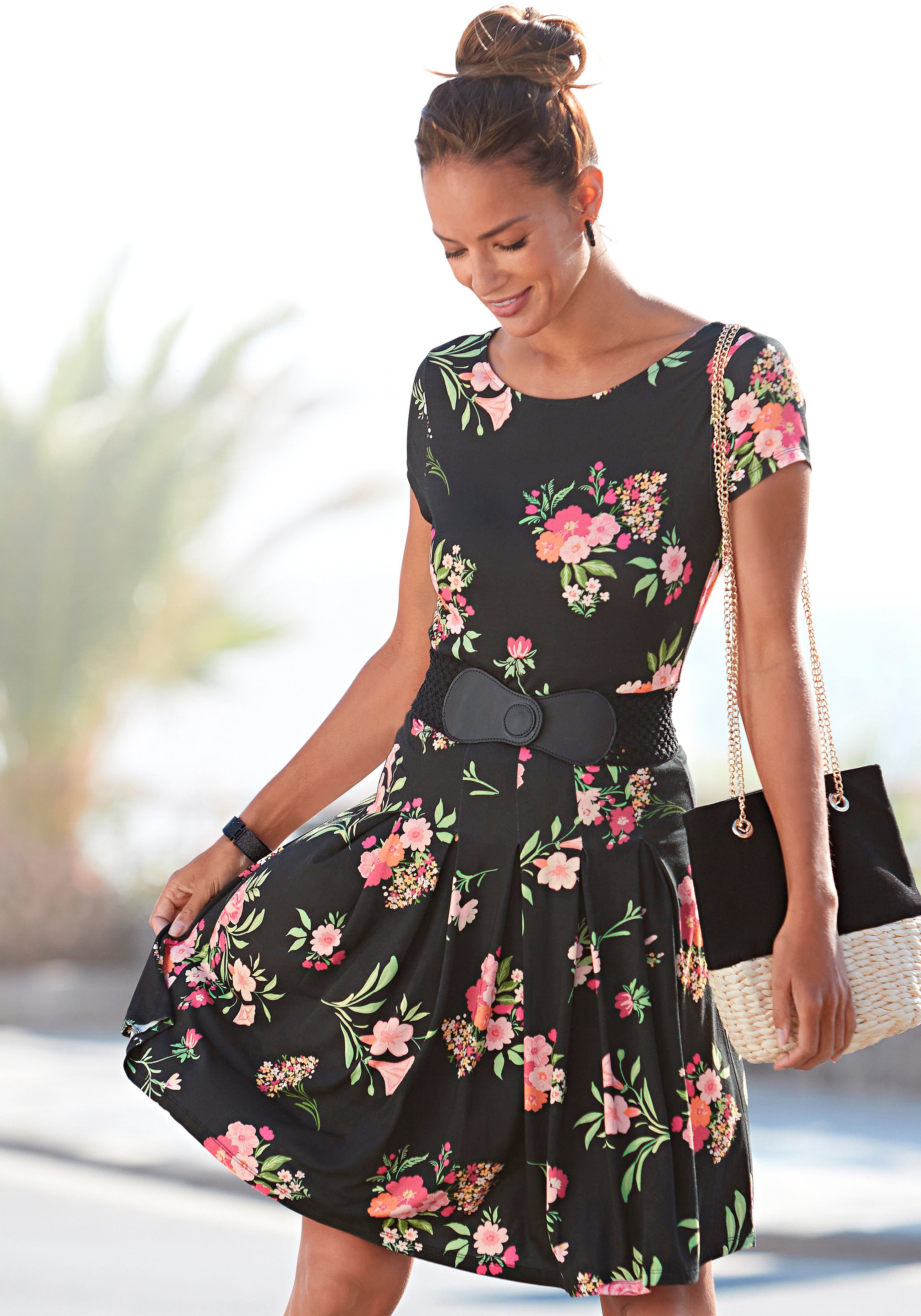 Vivance Druckkleid, mit Blumenmuster, T-Shirtkleid, Sommerkleid günstig online kaufen
