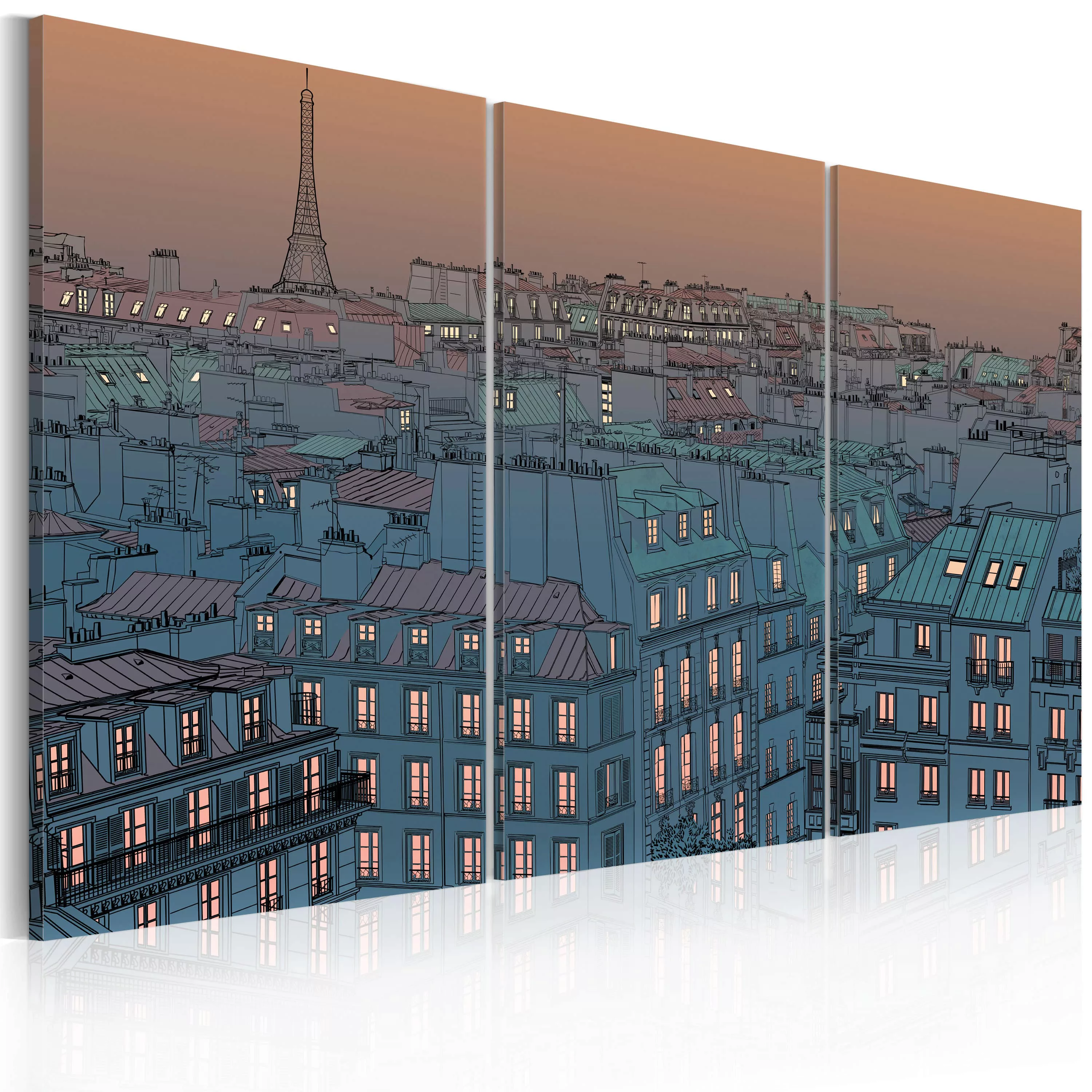 Wandbild - Paris - die Stadt geht zur Ruh günstig online kaufen
