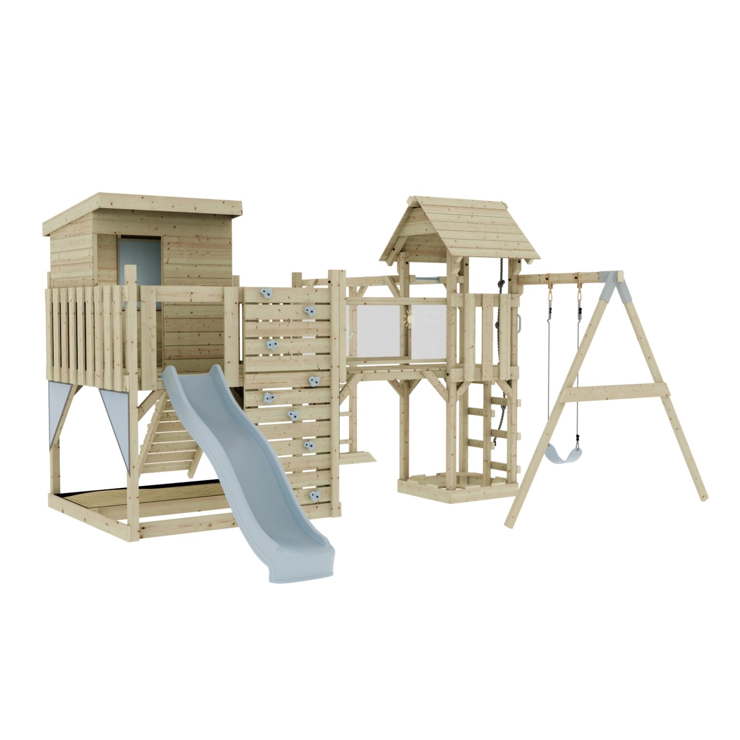 OutdoorToys Spielturm Lene mit Kinderschaukel Eisblau günstig online kaufen