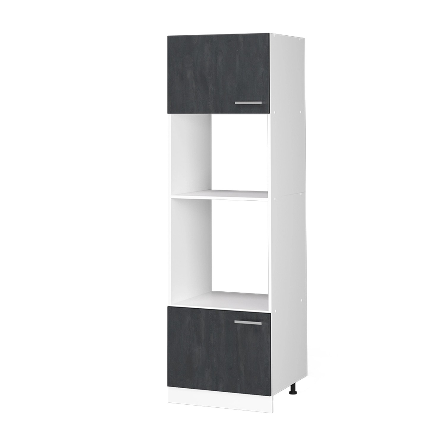 Vicco Mikrowellenumbauschrank R-Line, Schwarz Beton/Weiß günstig online kaufen