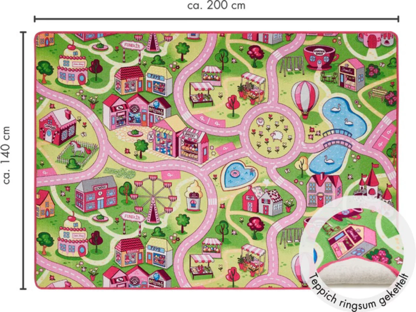 Andiamo Kinderteppich »Straße, LAGERRÄUMUNG!«, rechteckig, 5 mm Höhe, Straß günstig online kaufen