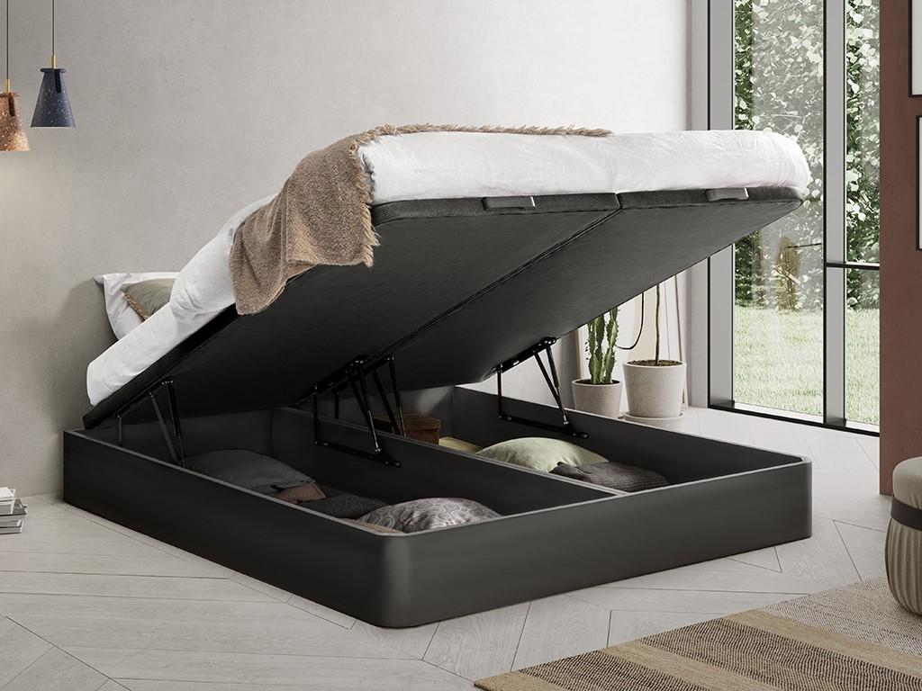 Bettgestell mit Bettkasten - 180 x 190 cm - Schwarz matt - HESTIA von YSMÉE günstig online kaufen