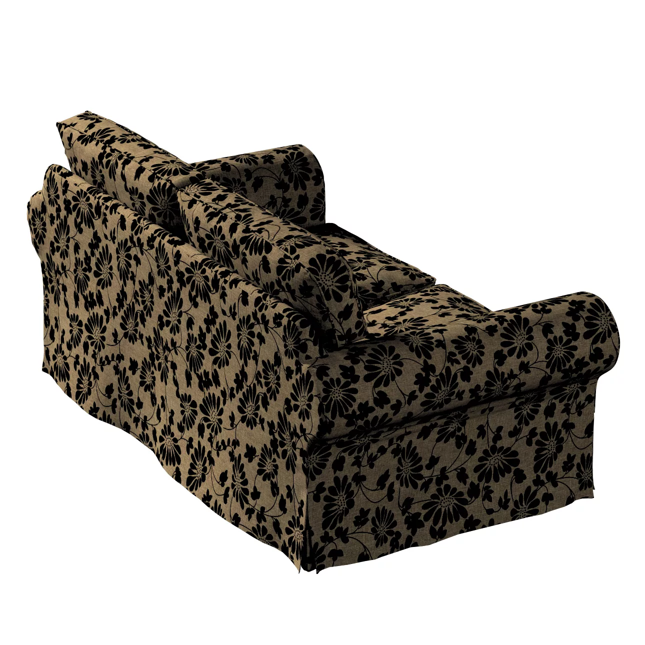 Bezug für Ektorp 2-Sitzer Schlafsofa ALTES Modell, beige-schwarz, Sofabezug günstig online kaufen