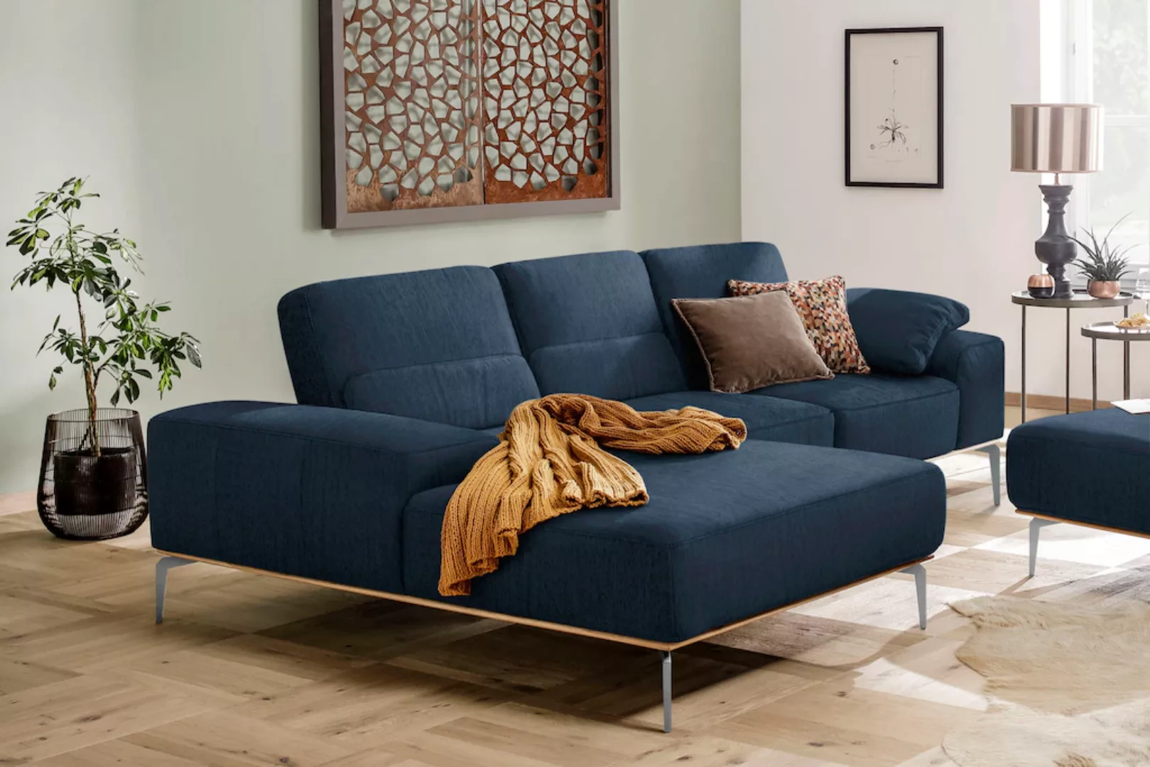 W.SCHILLIG Ecksofa run, mit elegantem Holzsockel, Füße in Chrom glänzend, B günstig online kaufen