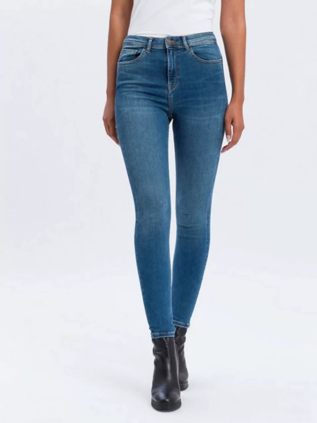 Cross Jeans Damen Jeans Judy - Super Skinny Fit - Schwarz - Black günstig online kaufen