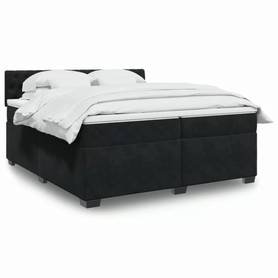 furnicato Bettgestell Boxspringbett mit Matratze Schwarz 200x200 cm Samt günstig online kaufen