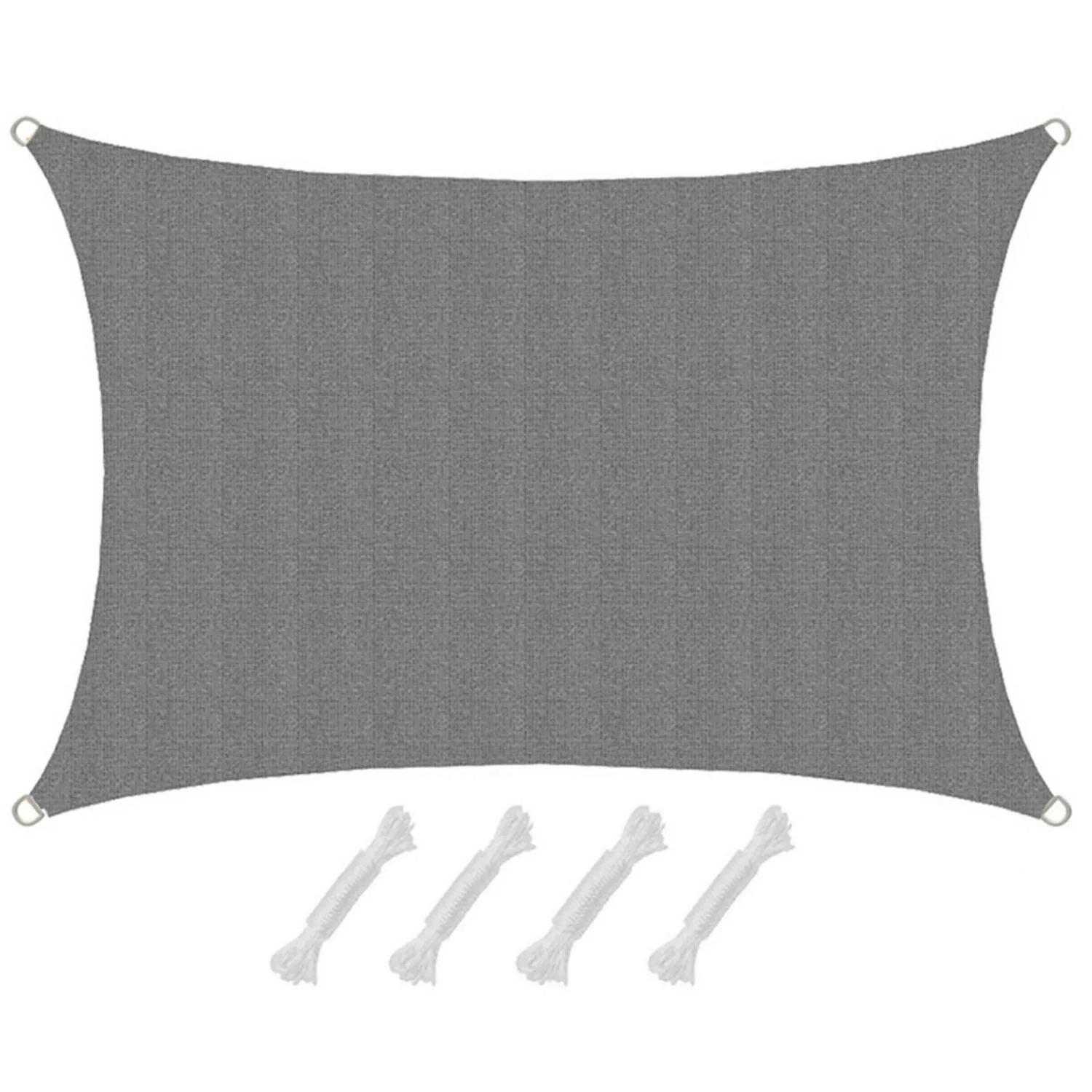 AMANKA HDPE Sonnensegel Wasserdurchlässig - 1 x 2 m Viereckig Grau günstig online kaufen