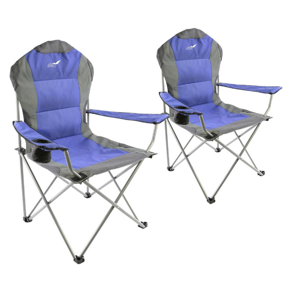 VCM Campingstuhl-Set royalblau Polyester-Mischgewebe B/H/L: ca. 90x110x57 c günstig online kaufen