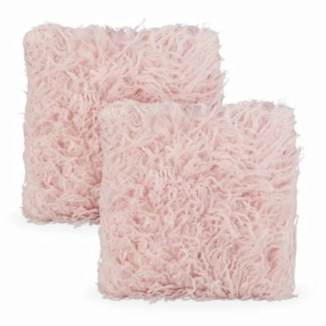relaxdays Flauschige Kissen rosa günstig online kaufen