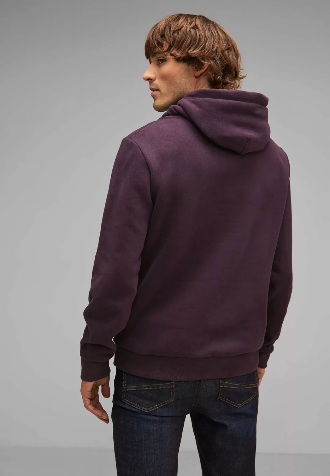 STREET ONE MEN Kapuzensweatshirt mit Kapuze mit Tunnelzugband günstig online kaufen