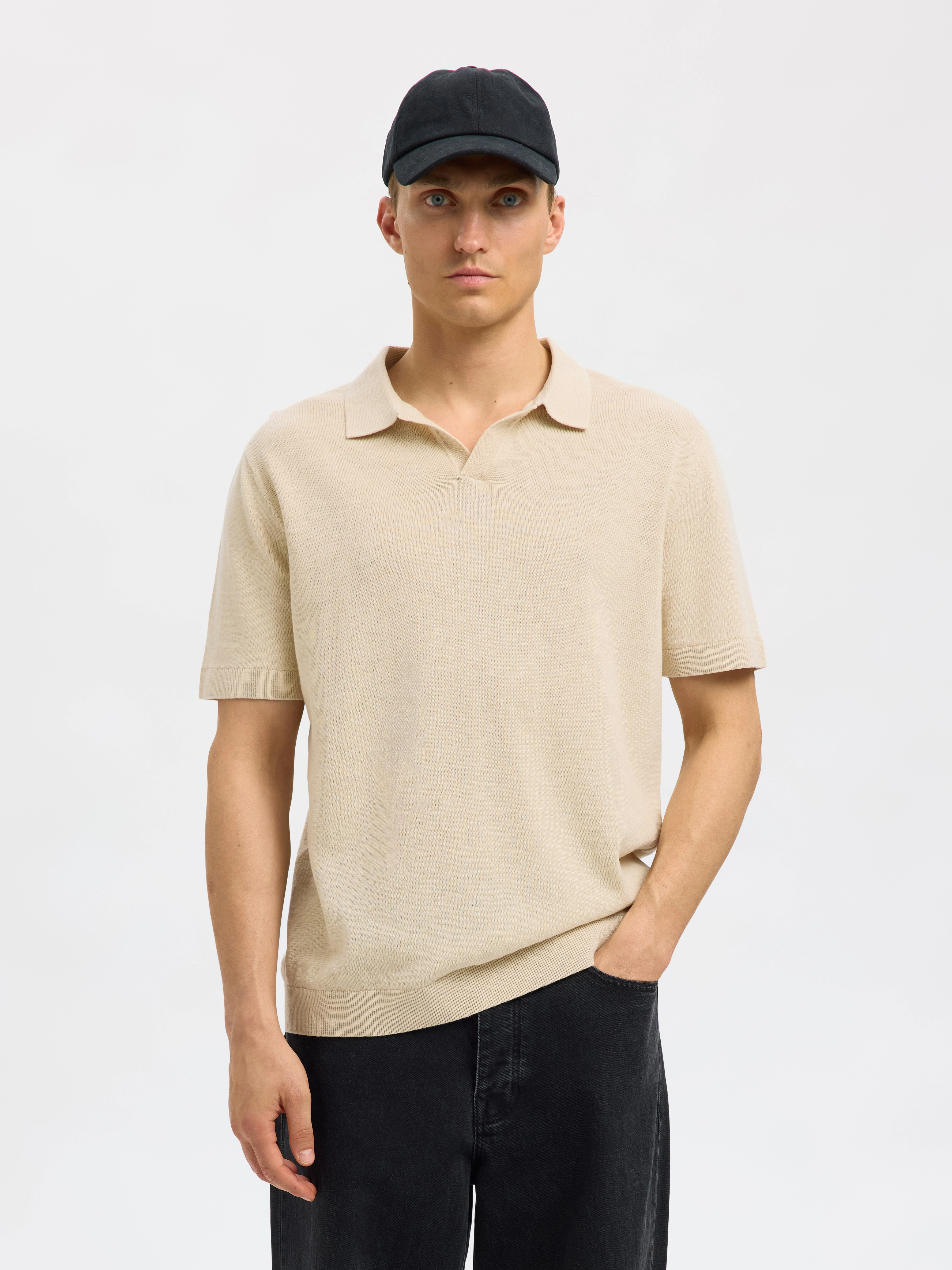 SELECTED HOMME Poloshirt SLHMATTIS SS KNIT SUN OPEN POLO NOOS günstig online kaufen