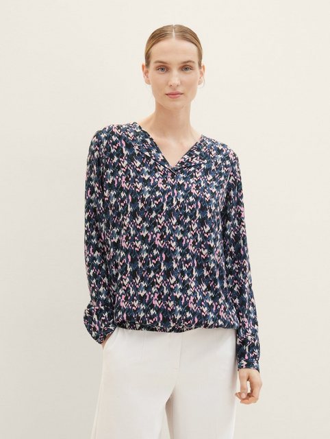 TOM TAILOR Langarmbluse Bluse mit Allover-Print günstig online kaufen