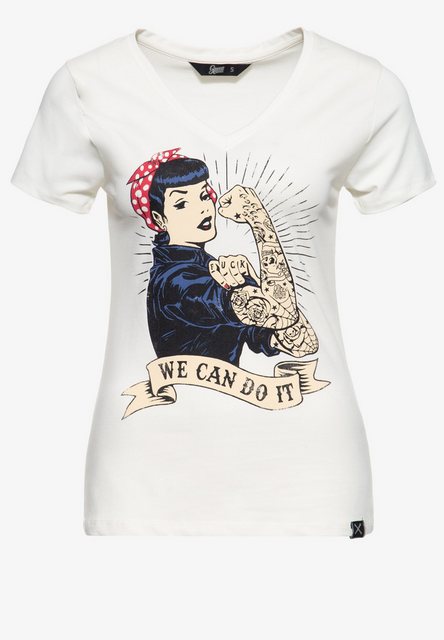 QueenKerosin Print-Shirt We can do it - Inked (1-tlg) mit großem Vintage Dr günstig online kaufen