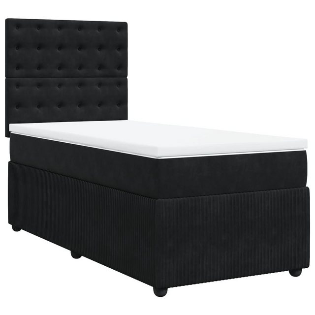 vidaXL Boxspringbett, Boxspringbett mit Matratze Schwarz 80x200 cm Samt günstig online kaufen