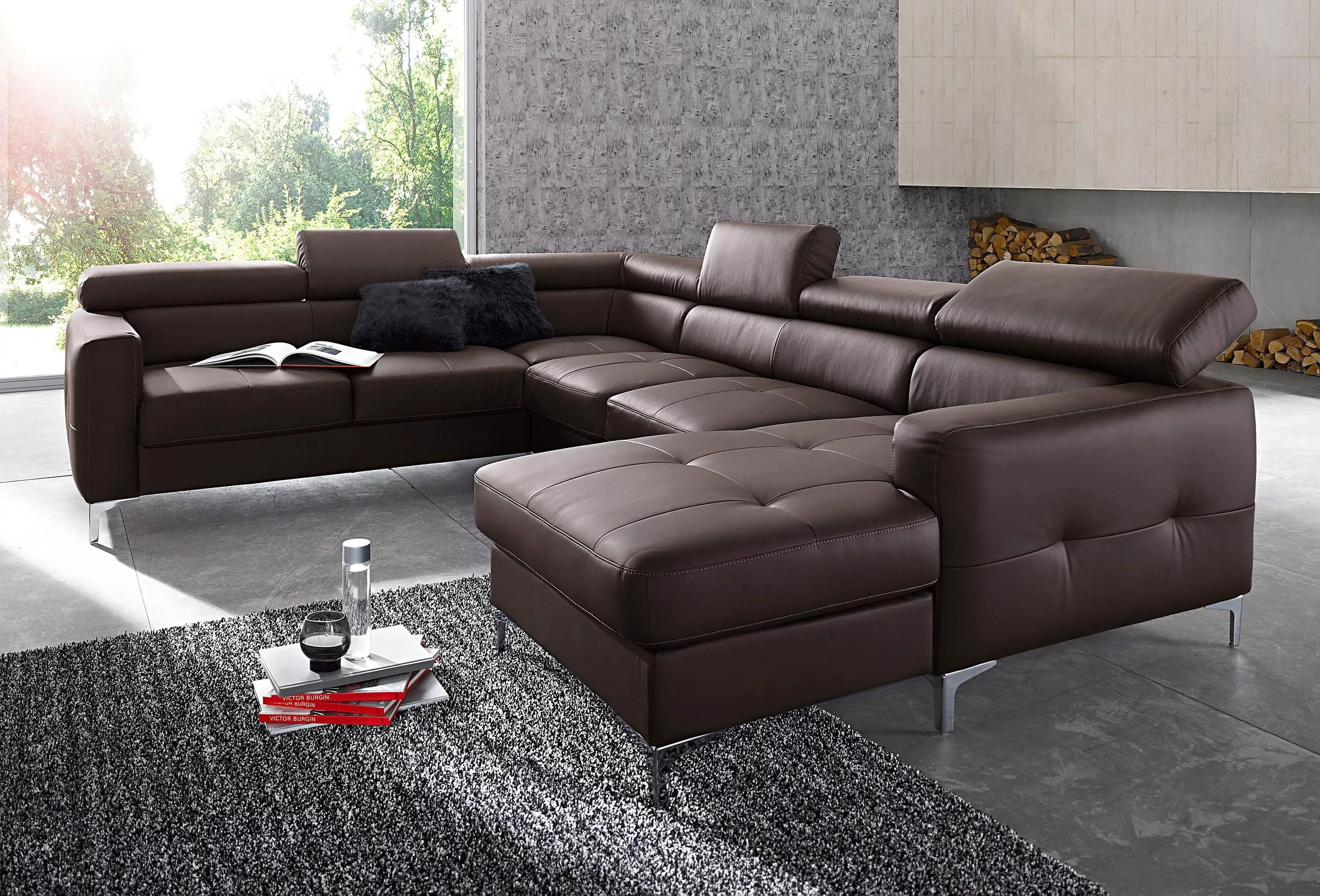COTTA Polstergarnitur "Sammy U-Form", (Set, Tiefe der Recamiere 169 cm), Se günstig online kaufen