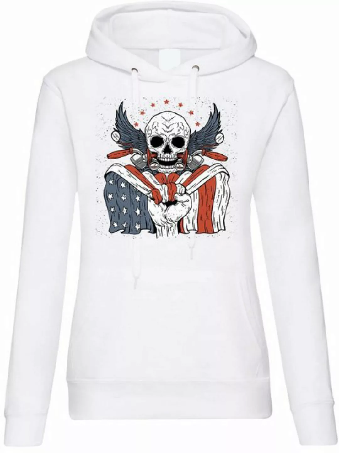 Youth Designz Kapuzenpullover USA America Biker Skull Damen Hoodie Pullover günstig online kaufen