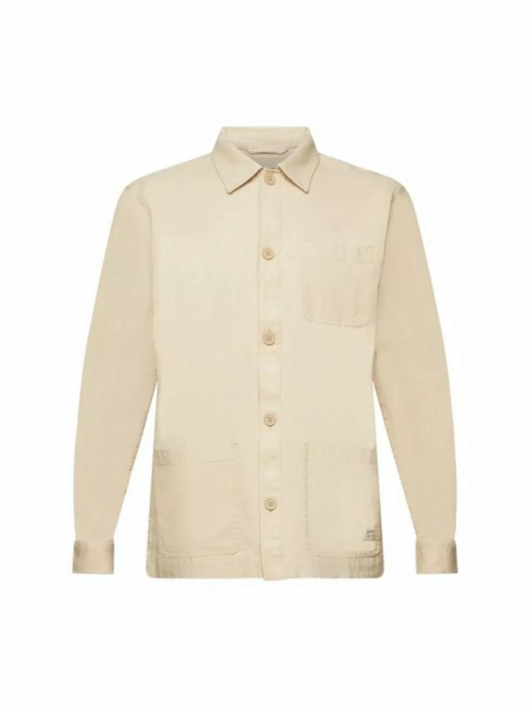 Esprit Langarmhemd Herringbone-Hemd, Leinenmix günstig online kaufen