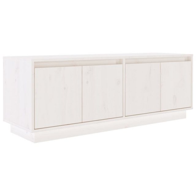 furnicato TV-Schrank Weiß 110x34x40 cm Massivholz Kiefer günstig online kaufen