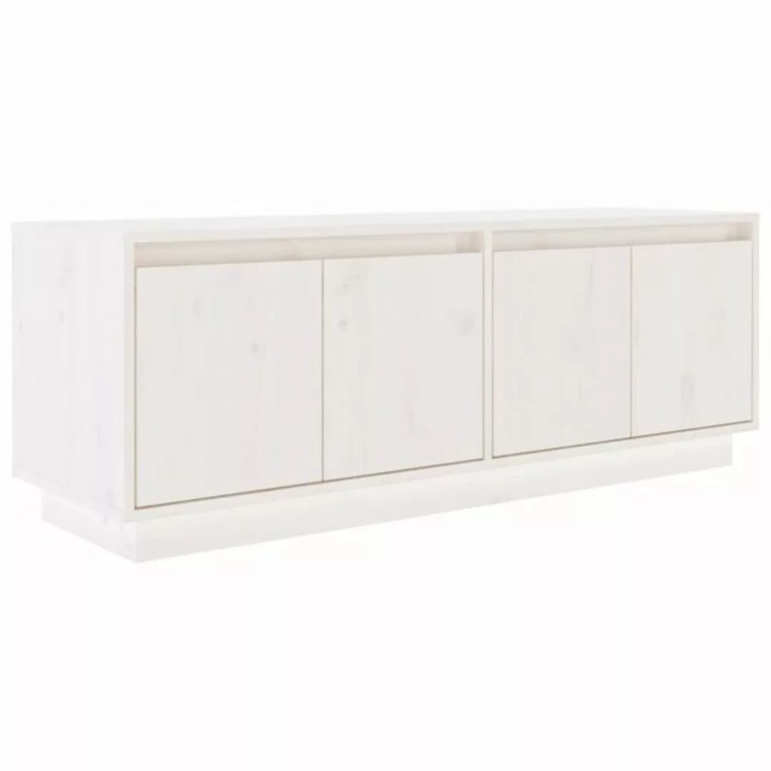 furnicato TV-Schrank Weiß 110x34x40 cm Massivholz Kiefer (1-St) günstig online kaufen