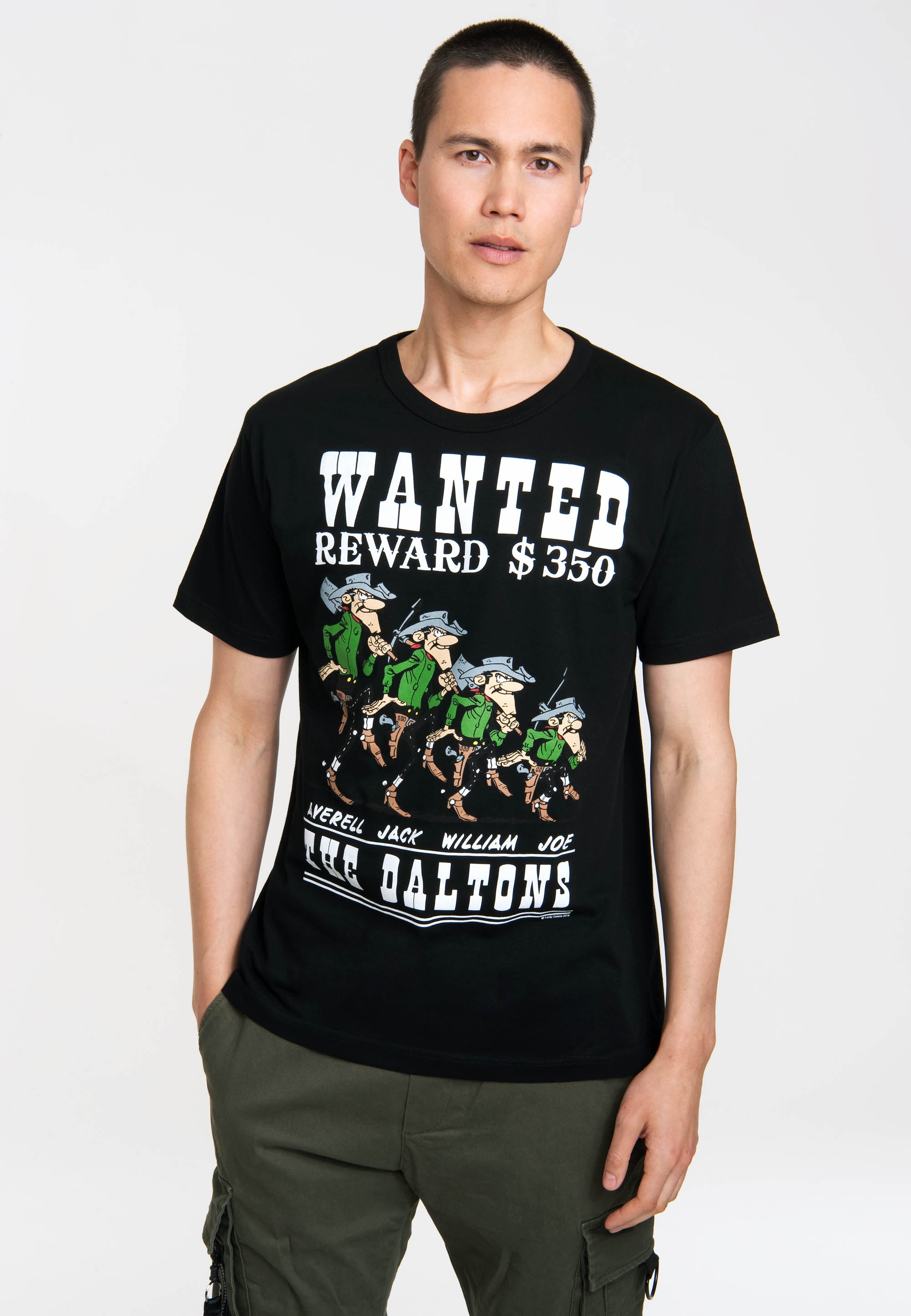 LOGOSHIRT T-Shirt "Lucky Luke - The Daltons - Wanted", mit coolem Retro-Dru günstig online kaufen