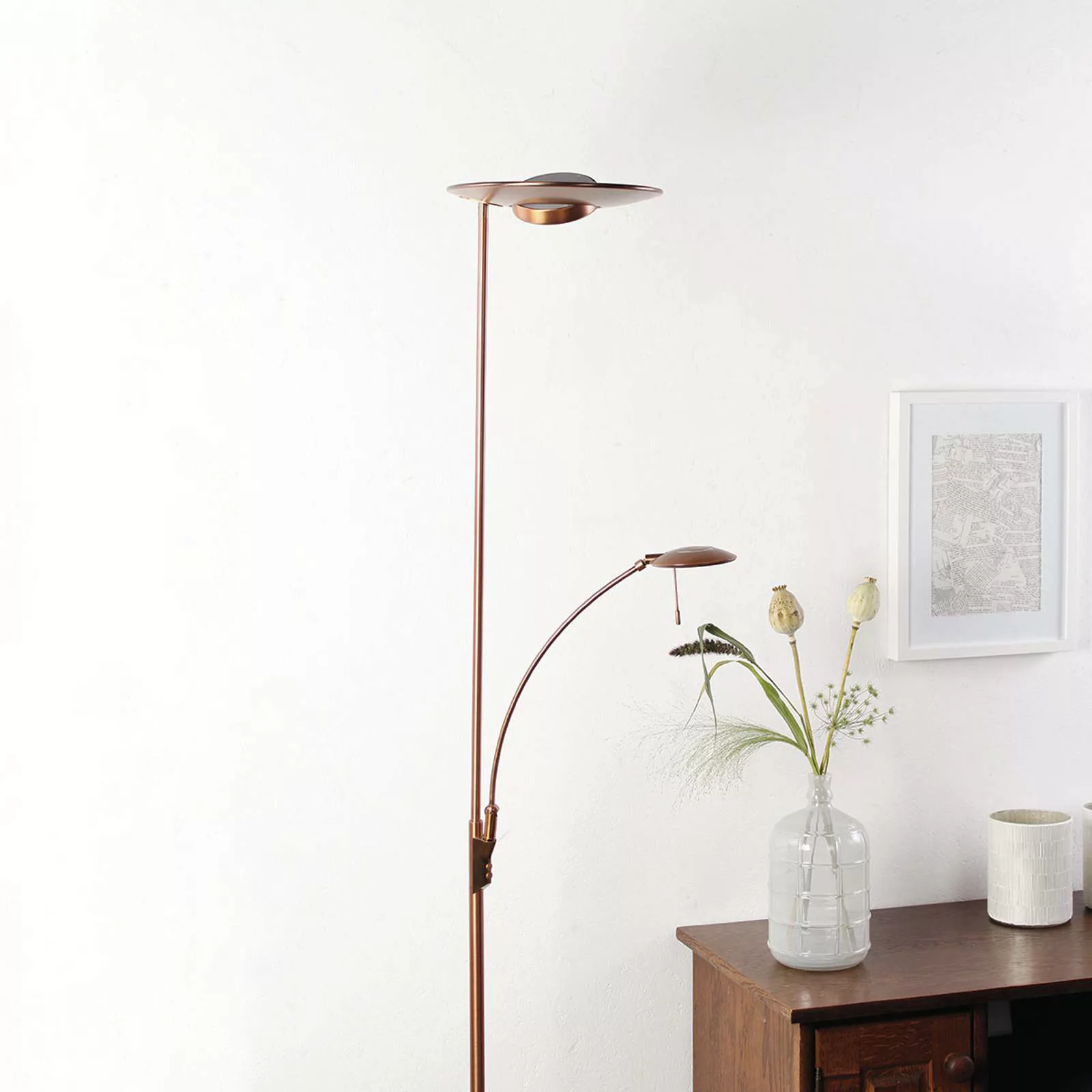 Bronzefarbene LED-Stehlampe Zenith, Dimmer günstig online kaufen