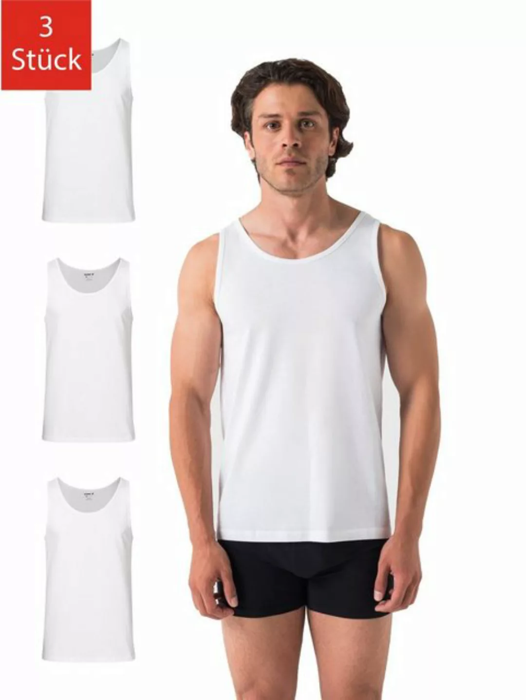 Barrio 13 Tanktop Unterhemd Achselshirt für Herren (Packung, 3-tlg., 3er-Pa günstig online kaufen