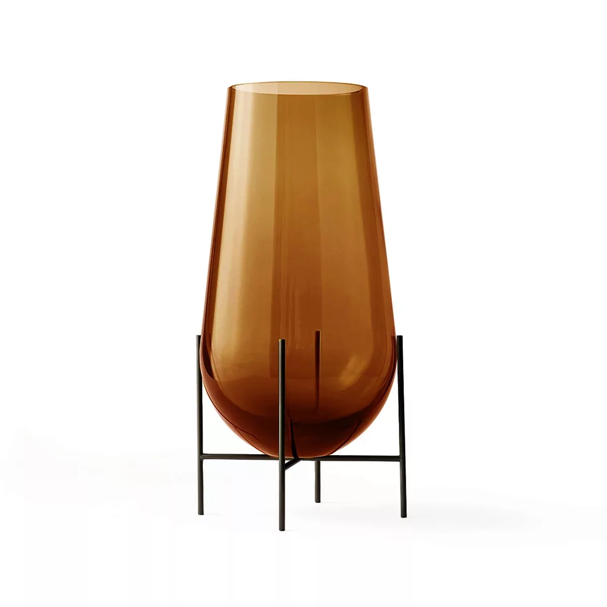 Menu - Échasse Vase S - bernstein/H 28cm / Ø 15cm/Gestell Messing bronziert günstig online kaufen