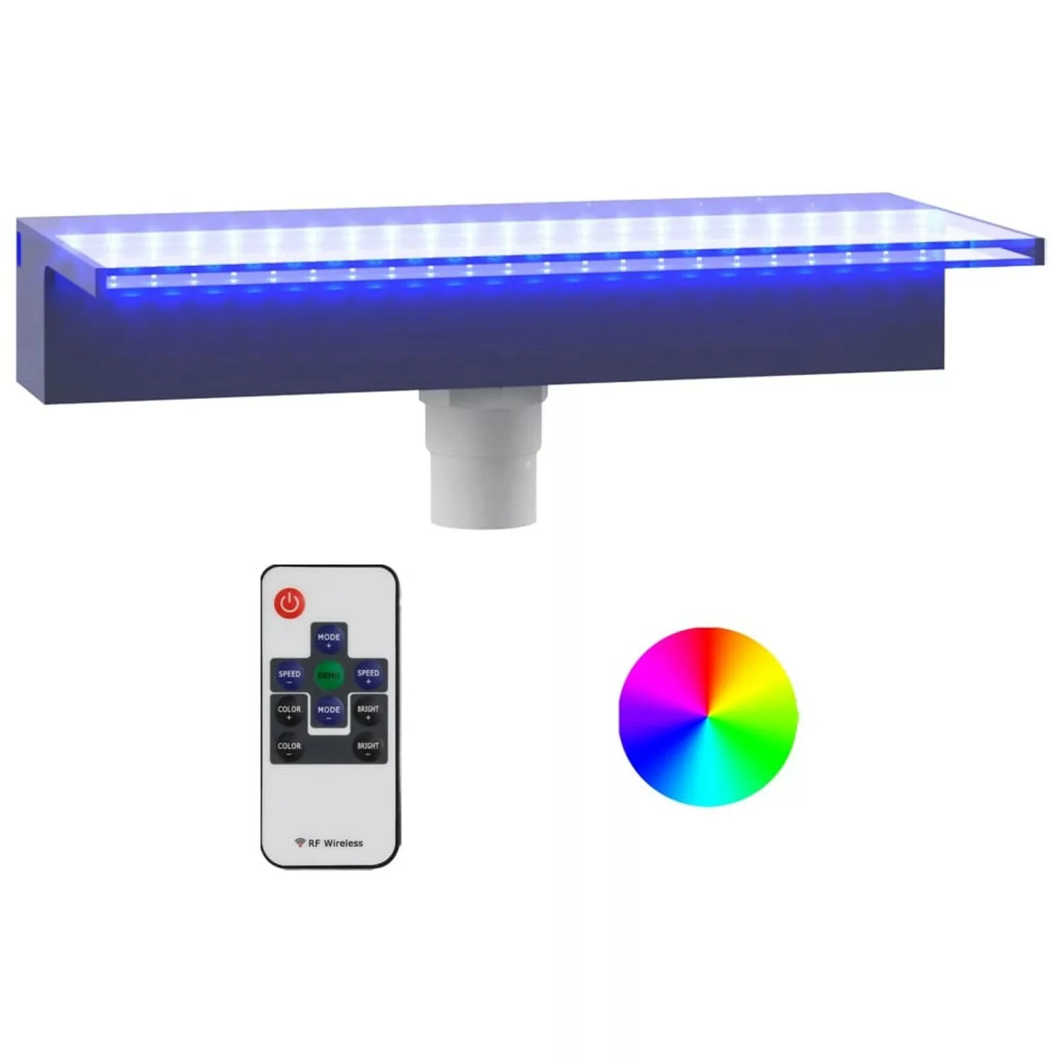 Vidaxl Wasserfall-element Mit Rgb Leds Acryl 45 Cm günstig online kaufen