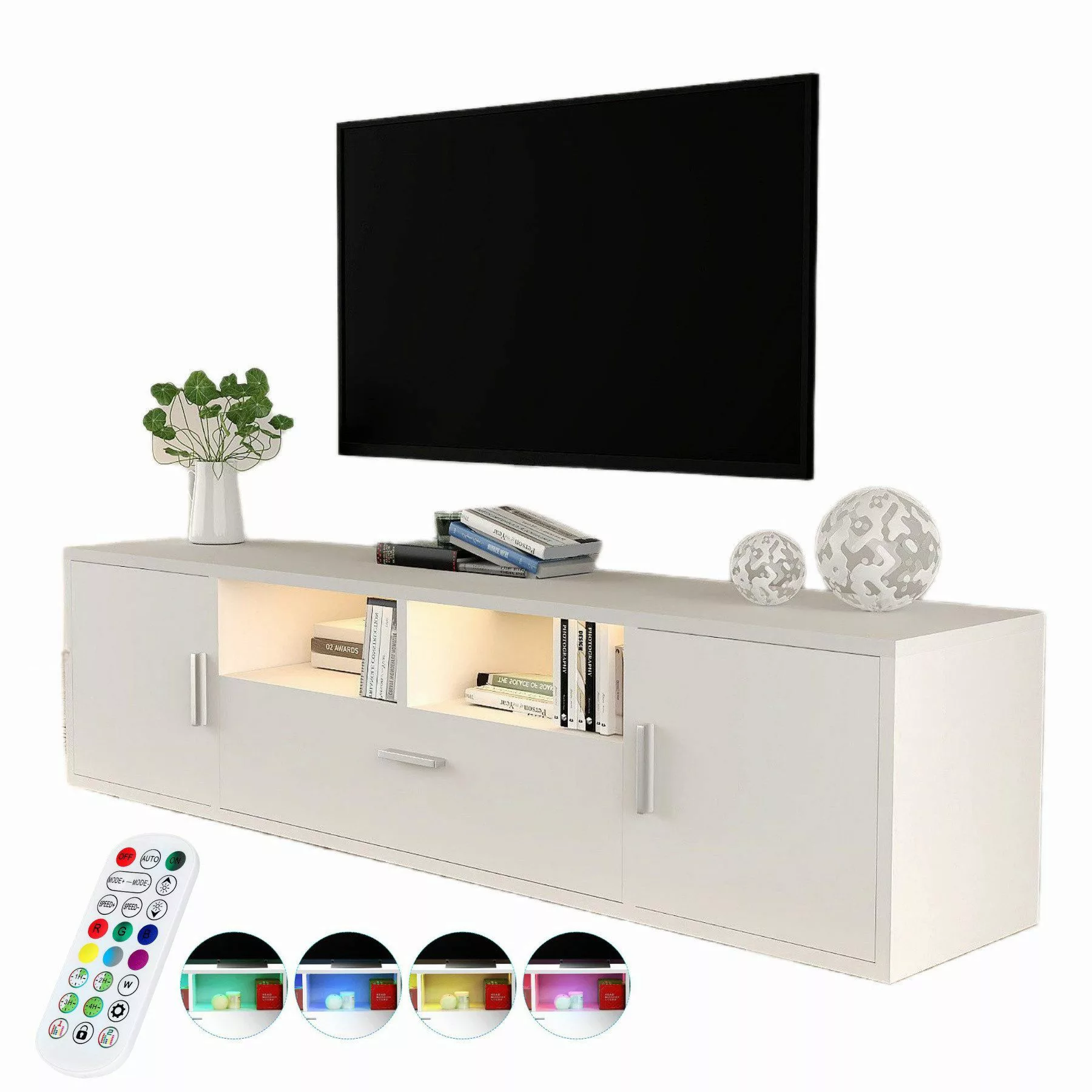 WILGOON TV-Schrank Fernsehkommode, Hochglanz TV Schrank, günstig online kaufen
