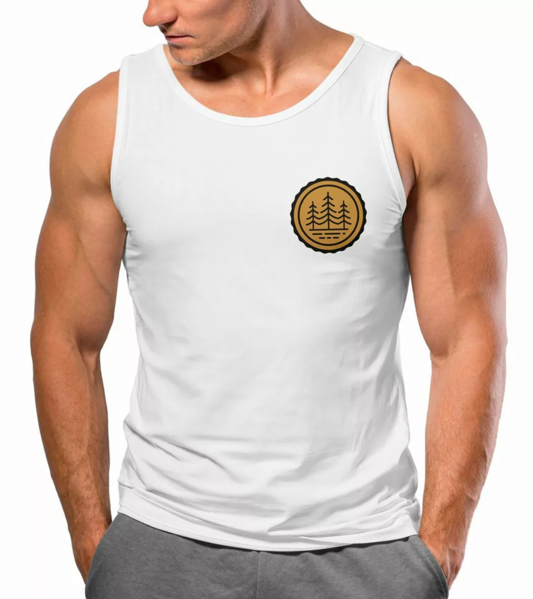 Neverless Tanktop Herren Tank-Top Wald Bäume Logo Badge Naturliebhaber Outd günstig online kaufen