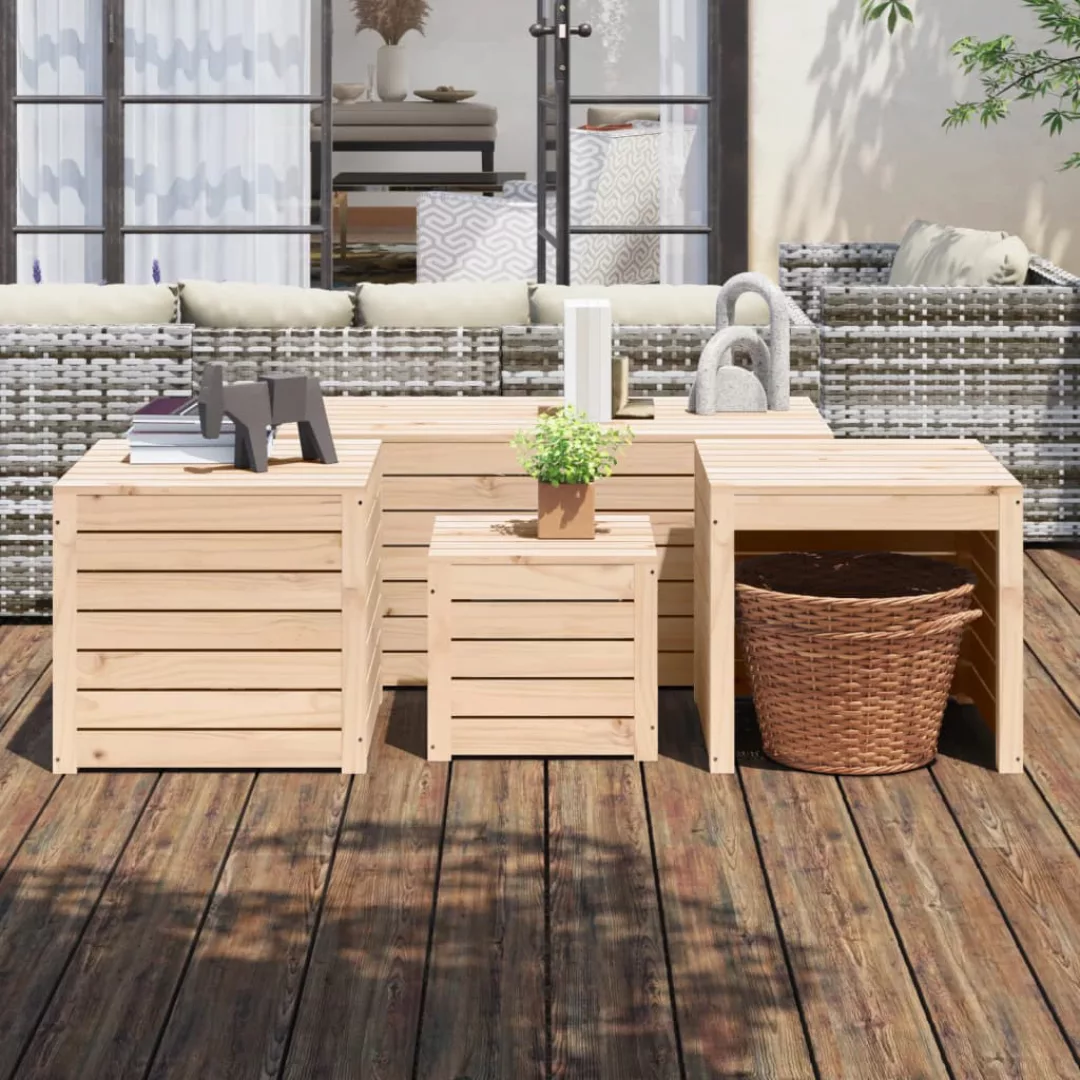 Vidaxl 4-tlg. Gartenbox-set Massivholz Kiefer günstig online kaufen
