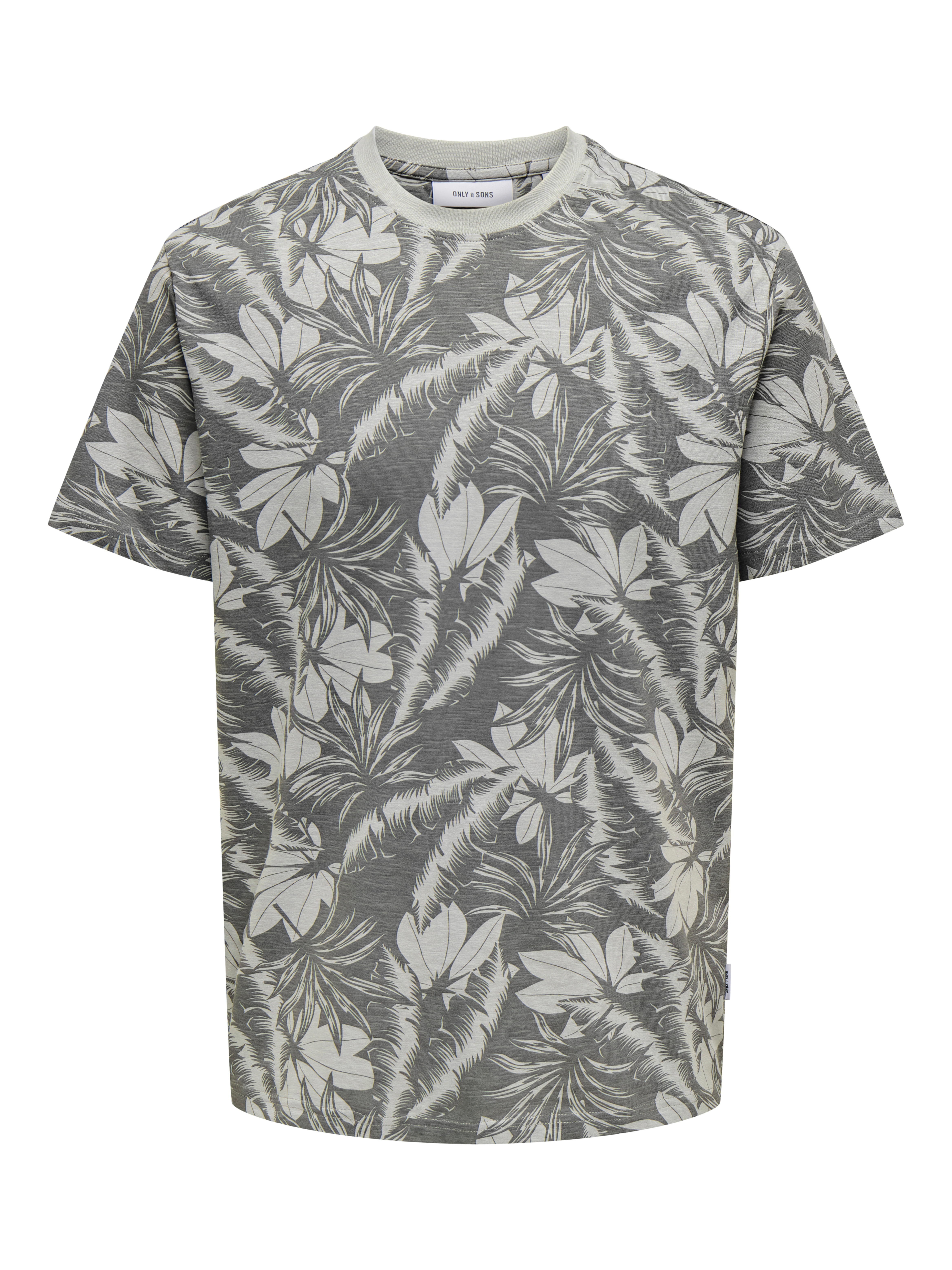 ONLY & SONS Rundhalsshirt "ONSPERRY LIFE REG LEAF AOP SS TEE" günstig online kaufen