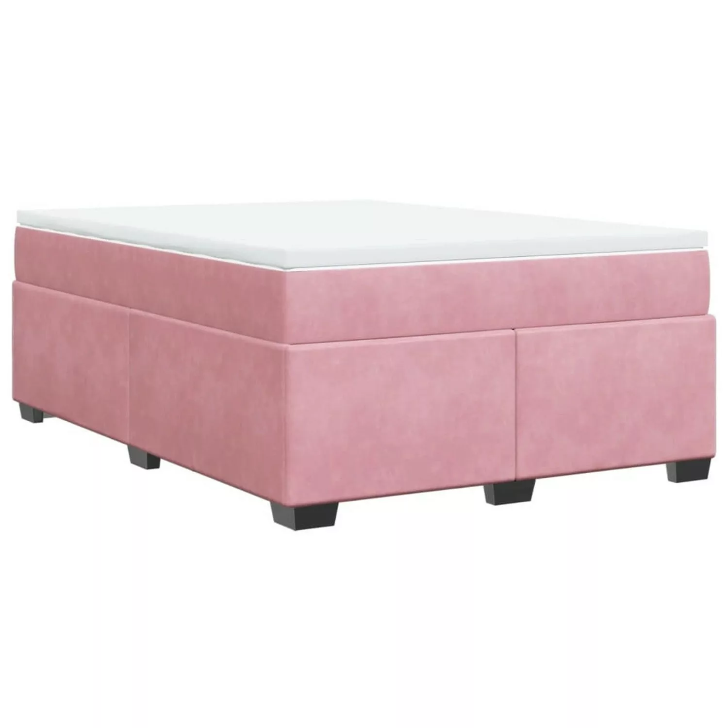 vidaXL Boxspringbett mit Matratze Rosa 140x190 cm Samt2107212 günstig online kaufen