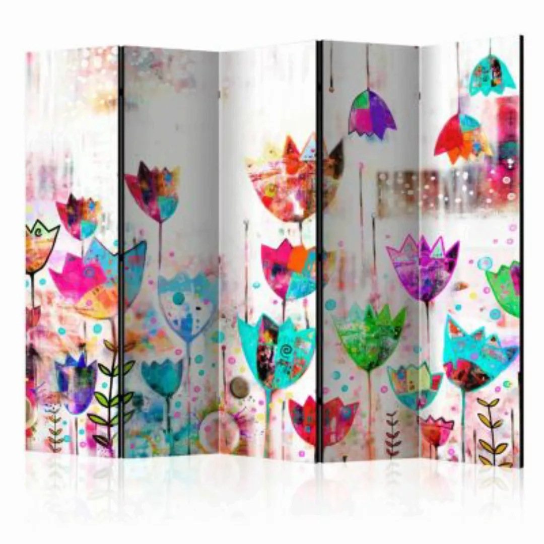 artgeist Paravent Colorful tulips II [Room Dividers] mehrfarbig Gr. 225 x 1 günstig online kaufen