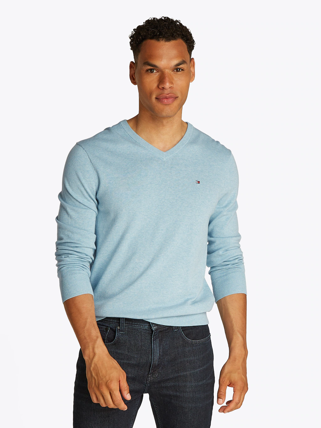 Tommy Hilfiger Strickpullover "ESSENTIAL COTTON V NECK mit V-Ausschnitt und günstig online kaufen