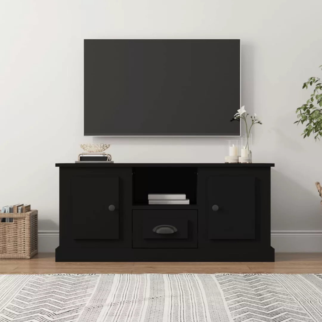 Vidaxl Tv-schrank Schwarz 100x35,5x45 Cm Holzwerkstoff günstig online kaufen