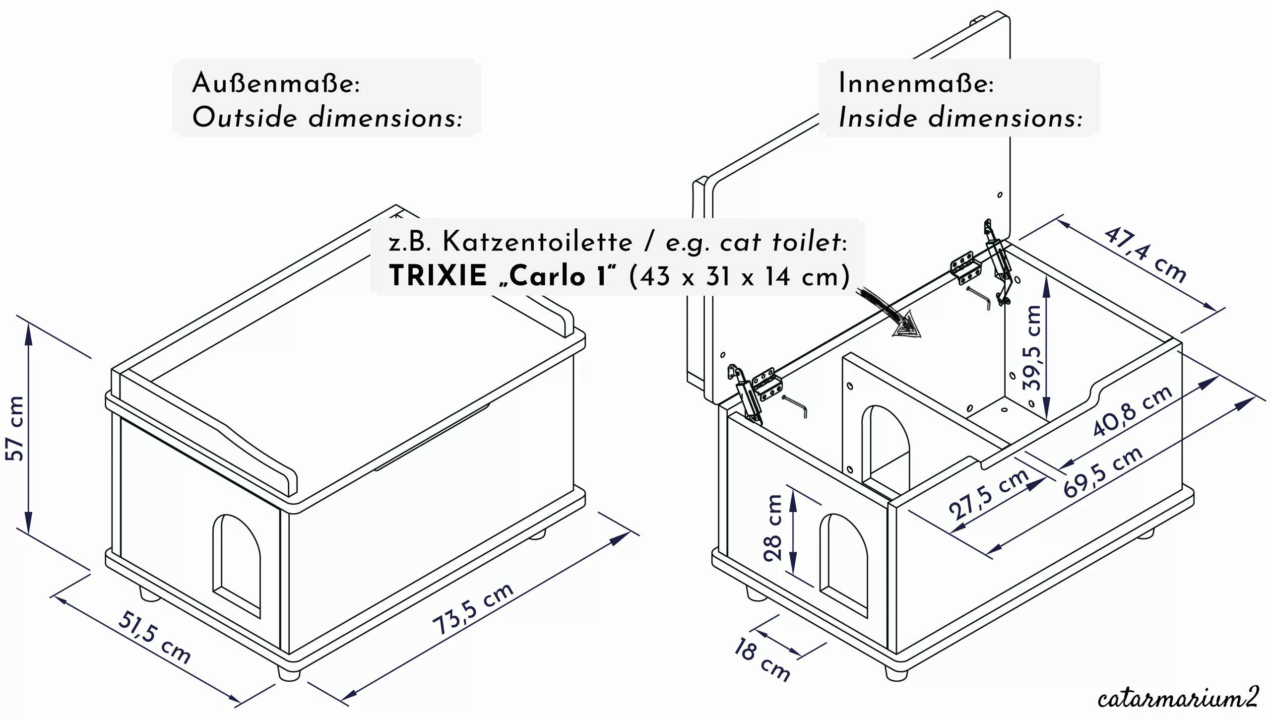 WONDERMAKE Tierhaus Katzenschrank für Katzentoilette groß günstig online kaufen