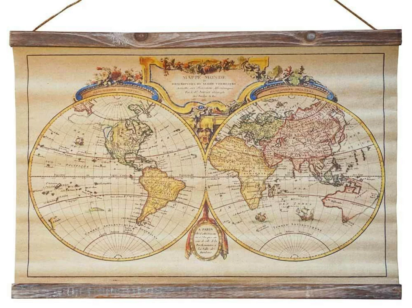 Nostalgie Wandbild Alte Weltkarte Vintage Atlas Schulwandkarte Leinwand 60x günstig online kaufen