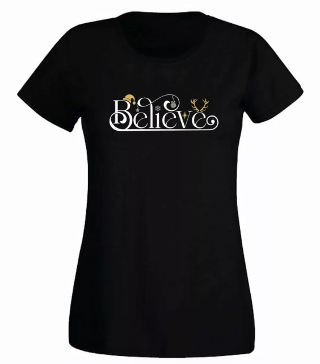 G-graphics T-Shirt Believe in Christmas Slim-fit Damen T-Shirt mit Weihnach günstig online kaufen