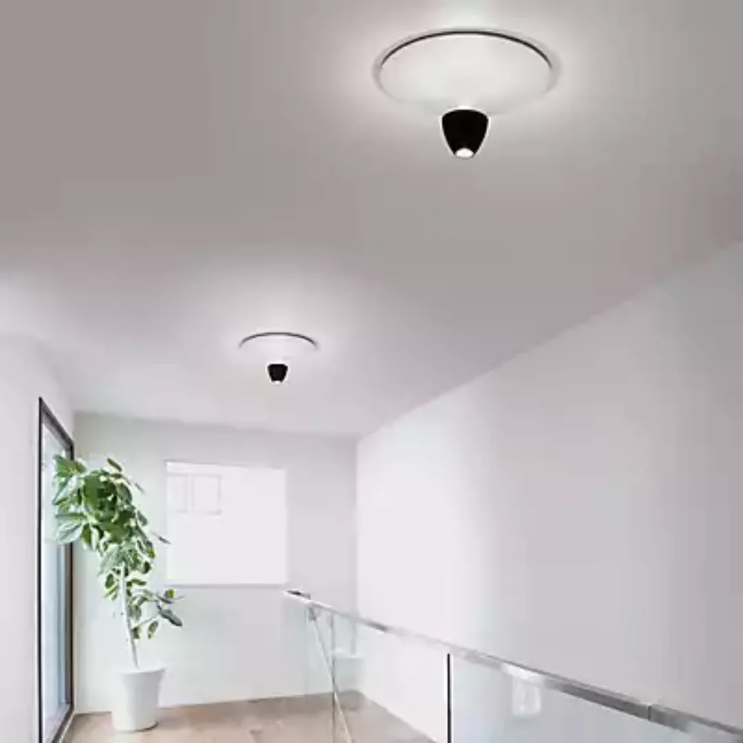 LED Deckenleuchte Redo in Schwarz und Weiß 12W 830lm 500mm günstig online kaufen